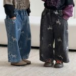 【80-150cm】パンツ キッズ ワイドデニム ゆったり シルエット - 画像 (3)