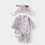 【52-66cm】ロンパース&帽子 ベビー 柔らか キュート - 画像 (5)