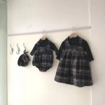 【73-100cm】ワンピース ベビー レトロ チェック - 画像 (4)