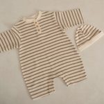 【66-90cm】ロンパース ベビー ワッフル ボーダー - 画像 (7)