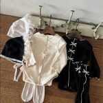 【66-90cm】ロンパース ベビー 韓国風 リボン付き - 画像 (4)