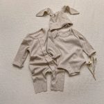 【66-90cm】ロンパースorオールインワンor帽子 ベビー ナチュラル 無地 ウサギ - 画像 (9)
