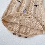【66-100cm】ロンパースorロンパース ベビー 刺繍 透かし編み - 画像 (14)