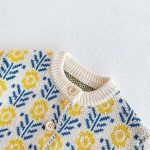 【66-100cm】カーディガンorロンパース ベビー ひまわり柄 ニット - 画像 (11)