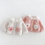 【80-130cm】アウター 女の子 フリル襟 ハート - 画像 (2)