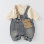 【73-110cm】セットアップ ベビー レトロ カラーバリ