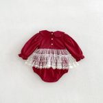 【66-90cm】ロンパース ベビー レース リボン - 画像 (3)