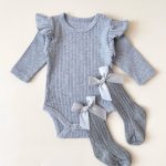 【66-90cm】ロンパース ベビー フリル 無地