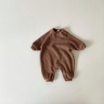 【66-90cm】ロンパース ベビー ナチュラル リブ 暖かい - 画像 (4)