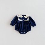 【66-90cm】ロンパース ベビー セーラー 韓国風 - 画像 (5)