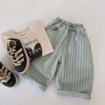 【80-120cm】パンツ キッズ レトロ デニム ストレート - 画像 (4)