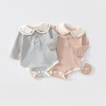 【59-90cm】ロンパース ベビー セーラー ボーダー