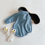 【66-100cm】長袖ロンパース ベビー  ベビー ゆったり シルエット - 画像 (4)