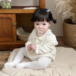 【66-90cm】ロンパース ベビー 花柄 折り襟 - 画像 (4)