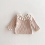 【66-100cm】Ｔシャツ ベビー フリル襟 暖かい リブ - 画像 (5)