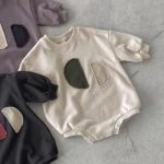 【66-90cm】ロンパース ベビー 月柄 レトロ - 画像 (5)