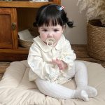 【66-90cm】ロンパース ベビー 花柄 折り襟 - 画像 (6)