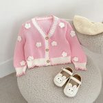 【73-110cm】カーディガン 女の子 フラワー付き スウィート - 画像 (6)