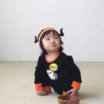【73-100cm】ゴースト柄＆帽子セット ベビー ハロウィン - 画像 (5)