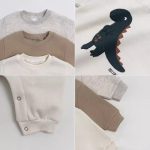 【66-100cm】ロンパース ベビー 恐竜柄 暖かい - 画像 (6)