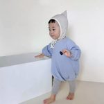 【66-90cm】ロンパース ベビー 韓国風 長袖ハート柄 - 画像 (7)