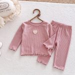 【73-100cm】セットアップ ベビー ハート リブ - 画像 (4)