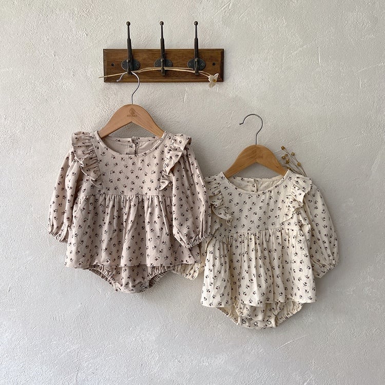94e00990c30e8156e7ca617c15077c1a.jpg 【66-90cm】ロンパース ベビー フラワー フリル - 画像 (1)