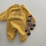 【66-90cm】ロンパース ベビーくま柄 長袖 スウェット - 画像 (7)