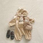 【66-90cm】ロンパース ベビー クマ耳 帽子付き - 画像 (2)