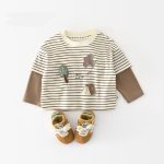 【73-120cm】Tシャツ 男の子 レイヤード ボーダー