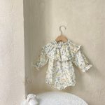 【66-90cm】ロンパース ベビー レトロ 小花柄 - 画像 (10)