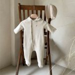 【66-90cm】ロンパース ベビー ナチュラル 無地 - 画像 (5)