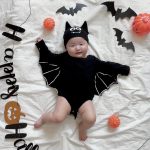 【80-100cm】ロンパース&帽子 キッズ ハロウィン コウモリ - 画像 (3)
