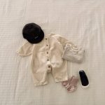 【予約販売】【66-90cm】オールインワン ベビー デニム 無地 - 画像 (4)