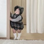 【66-90cm】ロンパースor帽子 ベビー 厚手 チェック - 画像 (14)