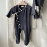 【66-90cm】オールインワン ベビー ナチュラル 無地 - 画像 (5)