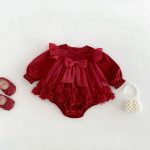 【66-90cm】ロンパース ベビー ビッグ 蝶結び - 画像 (2)