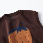 【80-130cm】ベスト キッズ イチゴ柄 セーター - 画像 (9)
