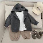 【73-110cm】カーディガン キッズ フード付き ニット - 画像 (5)