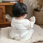 【66-90cm】ロンパース ベビー 花柄 折り襟 - 画像 (7)