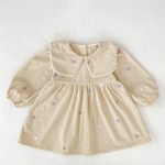 【66-130cm】ロンパースorワンピース ベビー 姉妹服 コーデュロイ フラワー - 画像 (11)
