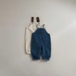 【73-100cm】サロペット ベビー デニム カジュアル - 画像 (3)