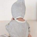 【66-90cm】オールインワンor帽子 ベビー 長袖ボーダー柄 ポケット - 画像 (9)
