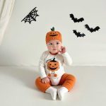 【66-90cm】ロンパース ベビー ハロウィン かぼちゃ柄 可愛い - 画像 (3)