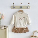 【73-110cm】トップス＆スカート 女の子 花刺繡 おしゃれ　 - 画像 (6)