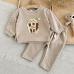 【66-100cm】スウェット＋パンツ 2点セットベビー ポップコーン 刺繍 - 画像 (10)