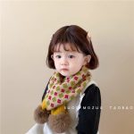【GOODS】フラワー キッズ ベビー クロスデザイン チェック柄 花柄 厚手 防風 防寒 - 画像 (3)