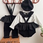 【66-90cm】長袖Ｔシャツorサロペット ベビー 可愛い フリル