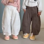 【80-150cm】パンツ 女の子 ワイドカーブ ゆったり シルエット
