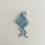 【GOODS】ニット帽 ベビー ボーダー柄星モチーフ 耳あて付き 厚手 防寒 - 画像 (14)